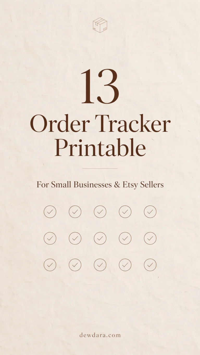 13 Order Tracker Printable