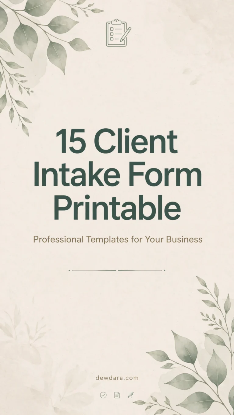 15 Client Intake Form Printable