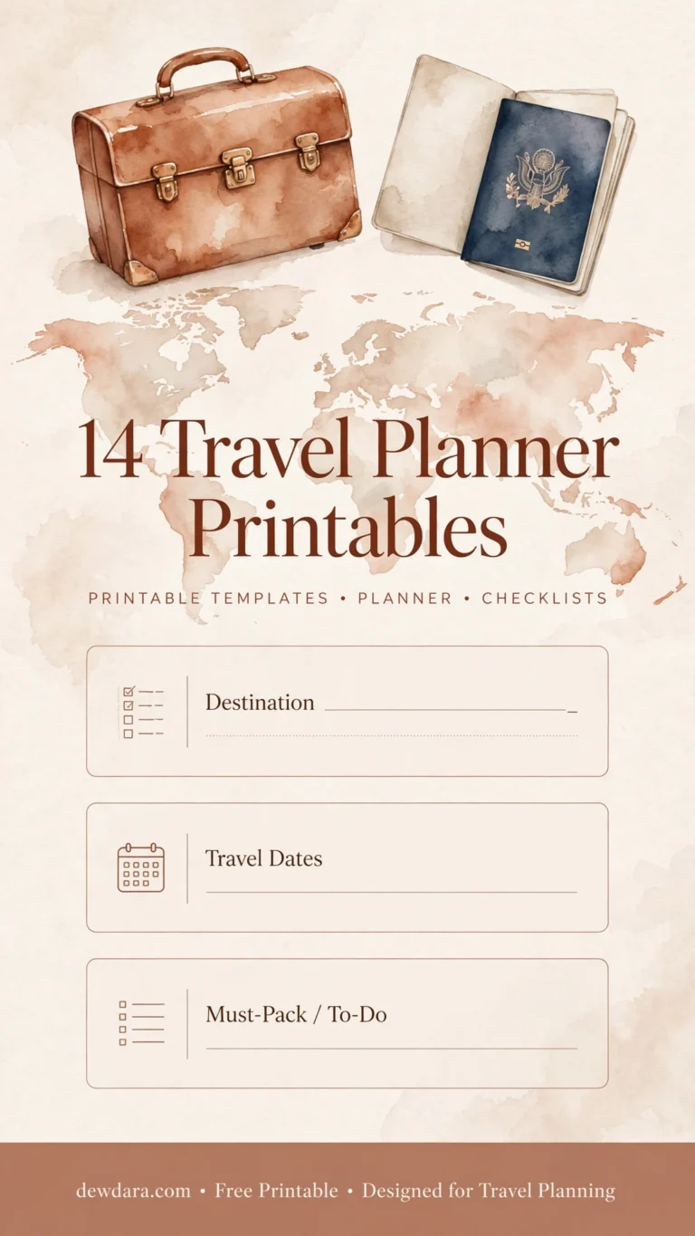 14 Travel Planner Printable