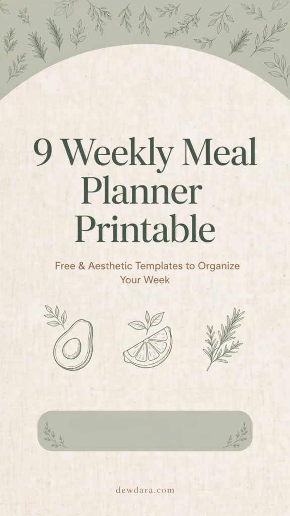 9 Weekly Meal Planner Printable