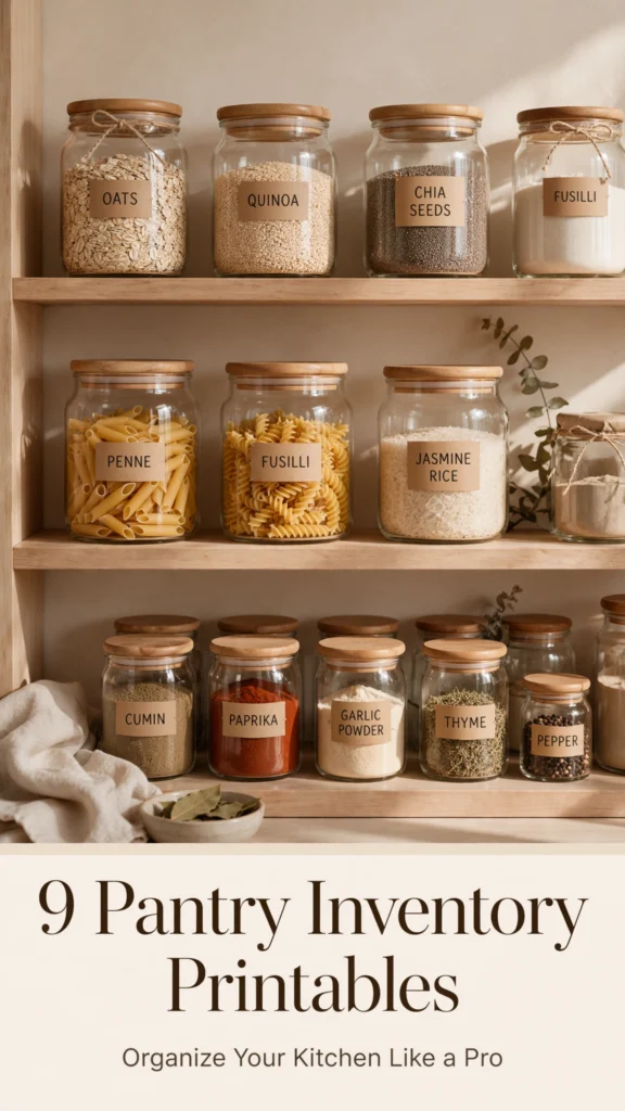 9 Pantry Inventory Printable